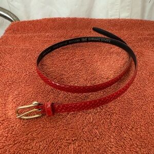 Vintage Harve Bernard Women’s Belt Red Genuine Snake Skin 33" +Buckle - Thailand